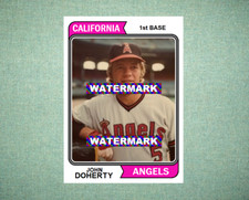 John Doherty California Angels 1974 Style Custom Baseball Art Card