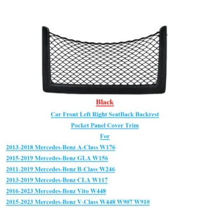 For Benz A/B/GLA Class W176/W246 Front Seat Backrest Storage Pocket Cover Black - Picture 1 of 6