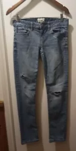 Aeropostale Chelsea Bootcut Jeans Size 1/2 Regular 28" x 28" Distressed - Picture 1 of 4