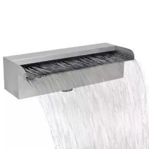 Waterfall Pool Fountain Stainless Steel Rectangular Pond Water Feature 30cm - Picture 1 of 6