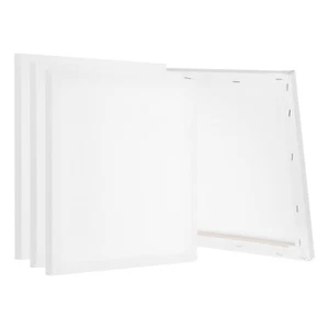 Stretched Canvas, 6 Pcs 24" x 24" Square Canvas for Painting, White - Picture 1 of 7