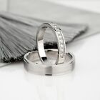 Natural Diamond Engagement Couple Band Round Cut 030 Carat Solid 14K White Gold