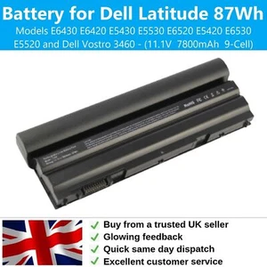 Battery for Dell E6430 E6420 E5430 E5530 E6520 E5420 E6530 E5520 | 87Wh, 7800mAh - Picture 1 of 8