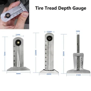 Stainless Steel Car Tyre Tire Tread Depth Gauge Meter Ruler Caliper Measure-Tool - Picture 1 of 41