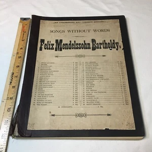 Felix Mendelssohn Bartholdy Songs Without Words Sheet Music Vintage - Picture 1 of 12