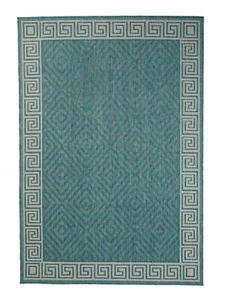 Ocean Contemporary Geometric, Bordered, Outdoor Area Rug - 1113 - Picture 1 of 6