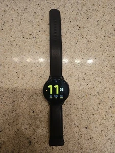 Samsung Galaxy Watch Active 2 40mm Stainless Steel Case with Black Leather Band - Photo 1 sur 9