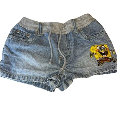 Винтажные узкие шорты ограниченного выпуска Too Justice для девочек 7 с вышивкой Spongebob Patrick - Изображение 1 из 4