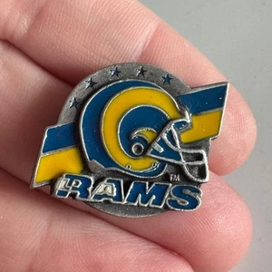 Vintage Pewter NFL Los Angeles Rams Ram Horn Helmet Logo Lapel Pin - Picture 1 of 4
