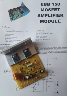 1 off EBB 150 Mosfet Amplifier Module 150W RMS Audio Disco PA Power Amplifiers - Image 1 of 2