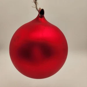 Vintage Mercury Glass Christmas Ornament Round 5 Inch Red - Picture 1 of 14