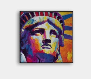 🗽 Liberty Head Pop Art | Peter Max "Framed" 🎨 | Signed Giclée | 24x24 COA V71 - Picture 1 of 8