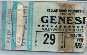 Genesis Concert Ticket Stub September 29 1978 Hollywood Florida - Picture 1 of 2