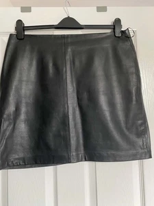 Mint Velvet Black leather skirt size 16 (14) - Picture 1 of 4