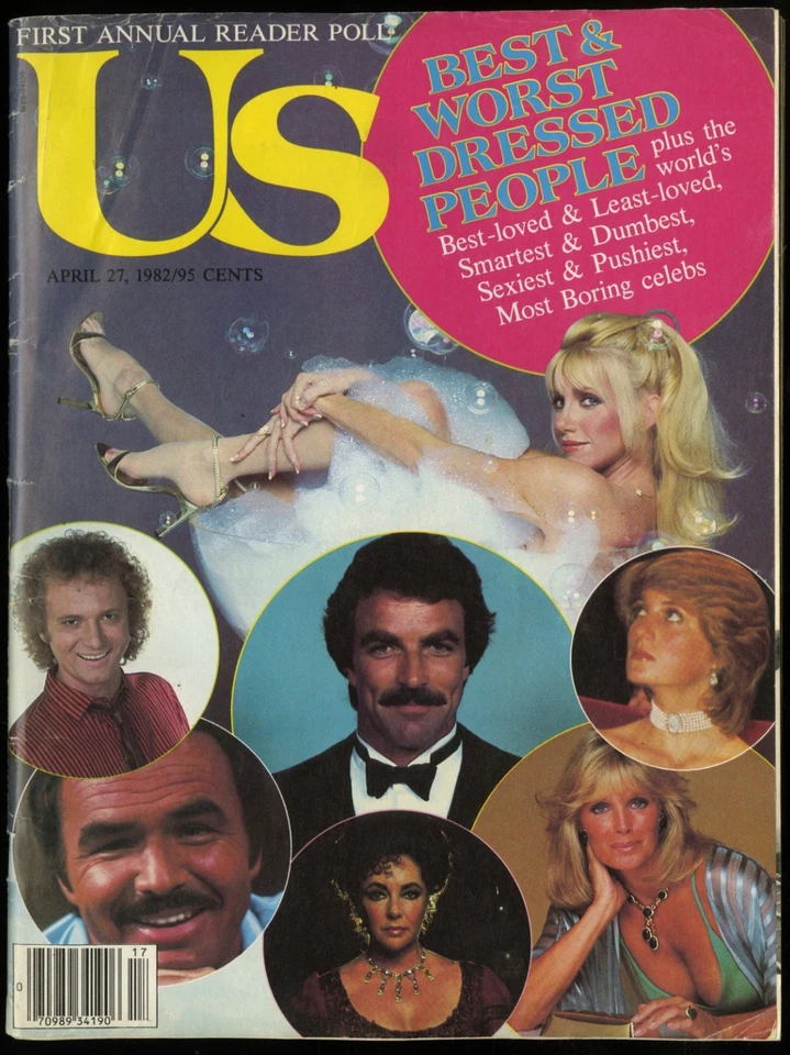 APRIL 27 1982 US MAGAZINE, TOM SELLECK, BURT REYNOLDS, SUZANNE SOMERS, DIANA - Image 1 of 1