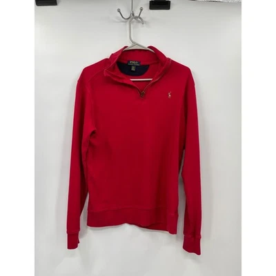 Niños Polo Ralph Lauren Rojo Cuarto Cremallera Sudadera Algodón Talla XL TG 18 20 Foto 1 de 4