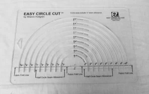 EZ QUILTING EASY CIRCLE CUT BY SHARON HULTGREN CLEAR PLASTIC TEMPLATE RULER - Picture 1 of 1