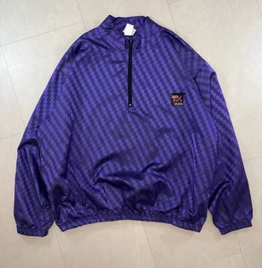 Vintage Surf Style Jacket One Size Iridescent Purple 1/4 Zip Windbreaker USA 90s - Picture 1 of 9