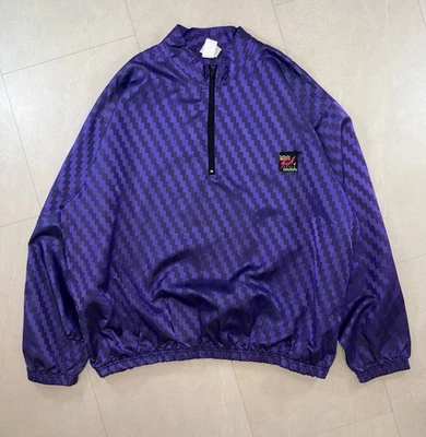 Vintage Surf Style Jacket One Size Iridescent Purple 1/4 Zip Windbreaker USA 90s - Image 1 of 4