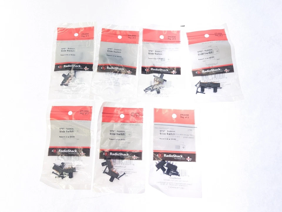 RadioShack #275-0032 30vdc 0.5a SPST Sub Mini Slide Switch 19mm Pkg of 2