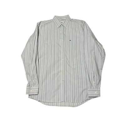 Camisa con botones a rayas calce regular Lacoste para hombre talla 42 manga larga Foto 1 de 4