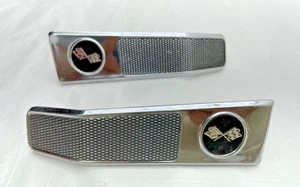 1968-1977 Corvette Interior Door Handles Chevrolet C3 Panel Release Trim Emblems - Picture 1 of 15