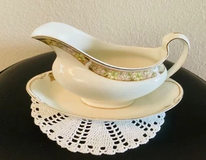 Vintage Johnson Brothers, England "Old English" Ming Sauciere & Unterteller mit Gold - Bild 1 von 8