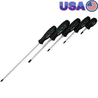 5pc Professional Phillips Screwdriver Set Non-slip Grip Chrome Vanadium Blades - Image 1 of 4