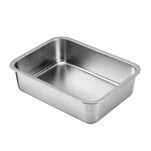 for Cat Litter Box Stainless Steel 4 inch Side Height Smooth Surface Metal Pan - Picture 1 of 8