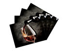 Placemats / Glass Cutting Boards Set of 4 Size 40x30cm /each Glass of Wine Black