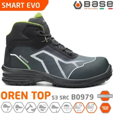 BASE SMART EVO SCARPE DA LAVORO ANTINFORTUNISTICA OREN TOP S3 SRC B0979 - - Immagine 1 di 4