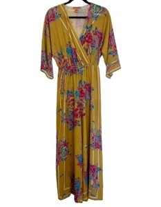 Flying Tomato Vibrant Floral Jumpsuit Wide Leg Faux Wrap Damen Gr. XS Gelb - Bild 1 von 5