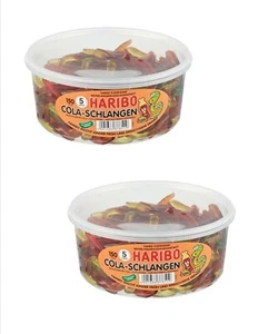 2 Dosen | HARIBO | Cola-Schlangen 150 Stück - 1,05 kg pro Dose - Bild 1 von 2