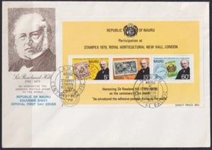 F-EX54041 NAURU FDC 1979 ROWLAND HILL CENTENARY STAMPEX. - Picture 1 of 1