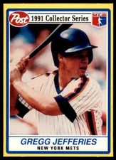 1991 POST COLLECTOR SERIES ODDBALL GREGG JEFFERIES NEW YORK METS #9 OF 30