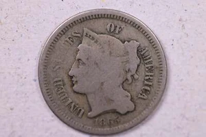 Moneda de 3 centavos 1865 C.N., muy buena circulación., tienda #1119 - Imagen 1 de 2