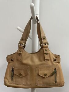 FOSSIL Tan Brown Leather Shoulder Bag