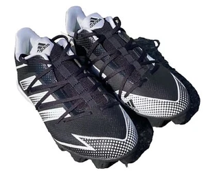 NEW ADIDAS BASEBALL CLEATS MENS 10.5 MOLDED BLACK WHITE BIG BOYS KIDS - Picture 1 of 5