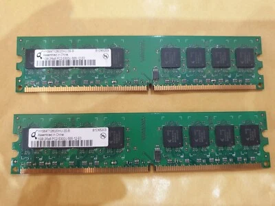 2GB Qimonda (2x 1gb) DDR2 PC2-5300U-555 2Rx8 MEMORY RAM DIMM DESKTOP pc 240 PIN - Image 1 of 2