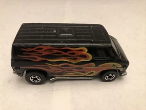 Vintage 1974 Hot Wheels Super Van Black w/ Flames Hong Kong 1/64 Diecast - Picture 1 of 12