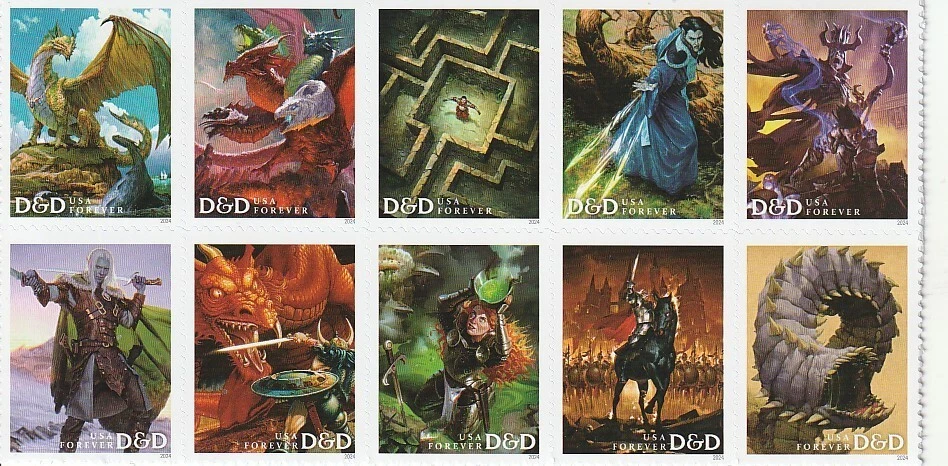 Scott # 5909 - 5918  US  Dungeons and Dragons  10 Stamps  M/NH O/G  Free Ship - Image 1 of 1