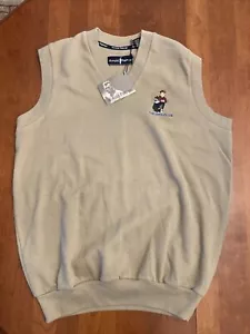 NWT Arnold Palmer “ The Boys Club” Khaki Green Vest size M. 100% Cotton - Picture 1 of 9