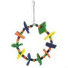 Brainy Bird Toy Fiesta Series Leather Wood Cotton Rope Med/Large Birds