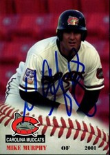 2001 Carolina Mudcats MIKE MURPHY Signed Card autograph AUTO ROCKIES