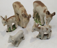 Vintage souvenir figurines FOREST ANIMALS goats fox USSR porcelain