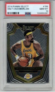 Tarjeta Panini Select #184 Wilt Chamberlain 2014 Lakers PSA 10 Low Pop muy rara - Imagen 1 de 2