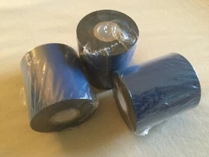 New! 3 Rolls 3.15" x 1476' (80mm x 450m) Wax/Resin Thermal Transfer Ribbon Black - Picture 1 of 3