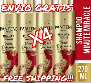 4 x 270 ml Each Bottle Pantene Shampoo Minute Miracle Rizos Definidos Curls - Picture 1 of 3