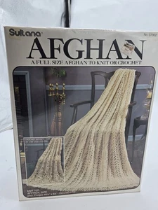 NEW Sealed Sultana Afghan Kit #37002 – Full Size 46x64– Knit or Crochet Blanket - Picture 1 of 1