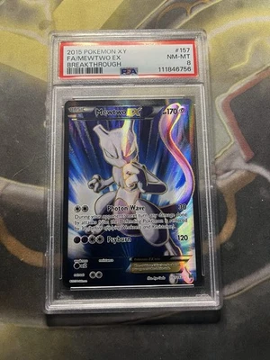 Mewtwo EX (157 Full Art) 157/162 Breakthrough Holo PSA 8 - Image 1 of 2